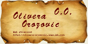 Olivera Orozović vizit kartica